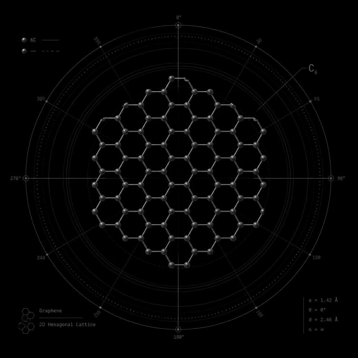 Technical lattice diagram of a molecular structure